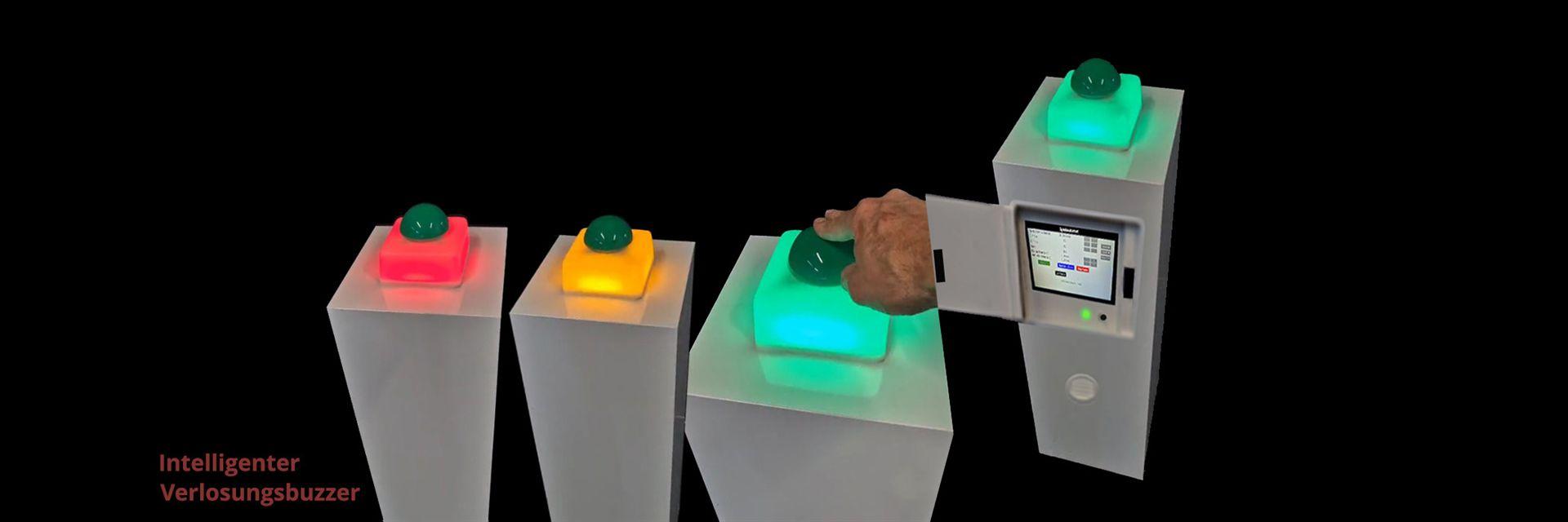 Kompakter Verlosungs-Buzzer mit Beleuchtung